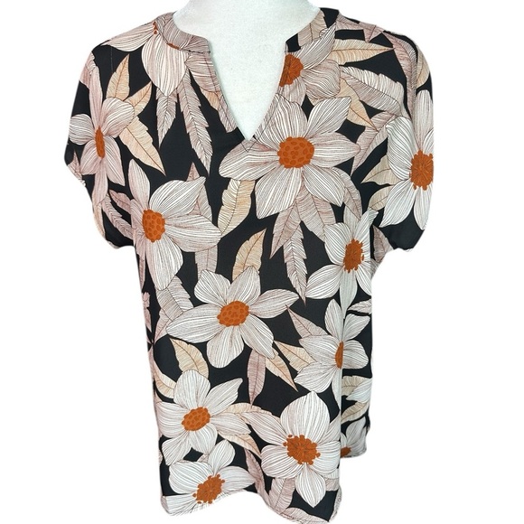 CAbi Floral Black and Orange Women's Top Size XS - Picture 6 of 6